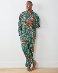 Fox & Folklore - Men's Lightweight Flannel Long PJ Set - Juniper