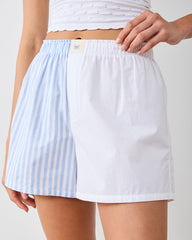 Weekend Stripes - Boyfriend Boxer - Blue Sky