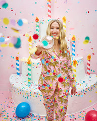 Birthday Bagheera - Long PJ Set - Pink Confetti