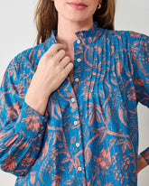Etched Vine - On A Whim Blouse - Turquoise Blush