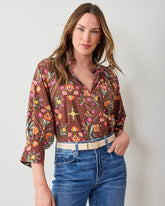 Floral Bandana - Fayette Blouse - Tanned Copper