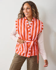 Bold Stripe - Quilted Vest - Pink Copper