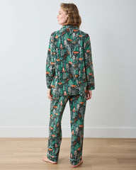 Fox & Folklore - Lightweight Flannel Long PJ Set - Juniper