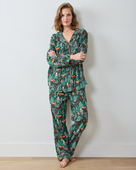Fox & Folklore - Lightweight Flannel Long PJ Set - Juniper