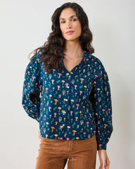 Mushroom Medley - Night Sky Blouse - Navy