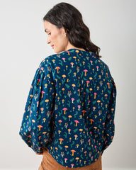 Mushroom Medley - Night Sky Blouse - Navy