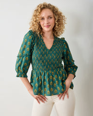 Texas Bouquet - Myrtle Blouse - Desert Moss