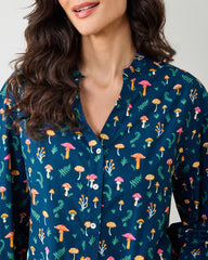 Mushroom Medley - Night Sky Blouse - Navy