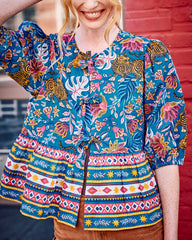 Tibetan Tigress - Annabelle Blouse - Blue Ridge