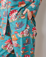 Autumn Critters - Long PJ Set - Teal