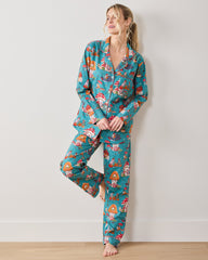 Autumn Critters - Long PJ Set - Teal