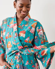 Autumn Critters - Robe - Teal