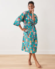 Autumn Critters - Robe - Teal