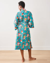 Autumn Critters - Robe - Teal