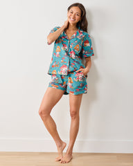 Autumn Critters - Short PJ Set - Teal