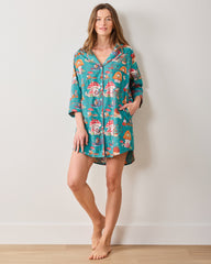 Autumn Critters - Sleep Shirt - Teal