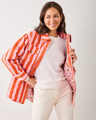 Bold Stripe - Quilted Jacket - Pink Copper