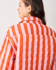 Bold Stripe - Quilted Jacket - Pink Copper