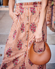 Wildflower Stripes - Emilia Skirt - Ivory Wine
