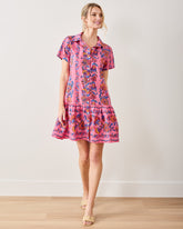Folklore Flowers - Gracie Dress - Bright Rose