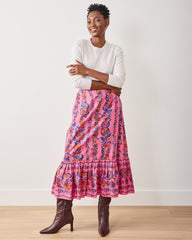 Folklore Flowers - Victoria Skirt - Bright Rose