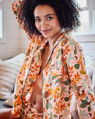 Hedgehog Forest - Long Sleeve Top & Shorts Set - Peach Leaf