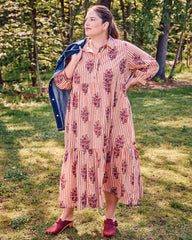 Wildflower Stripes - Juniper Dress - Ivory Wine