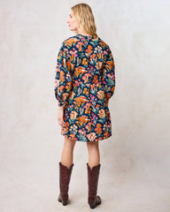 Mushroom Medley - Night Sky Dress - Navy