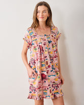 Sweet Jams - Lightweight Flannel Pintuck Nightgown - Berry Bliss