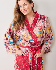 Sweet Jams - Lightweight Flannel Robe - Berry Bliss