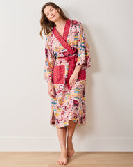 Sweet Jams - Lightweight Flannel Robe - Berry Bliss