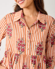 Wildflower Stripes - Juniper Dress - Ivory Wine