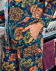 Turkey Trot - Tall Lightweight Flannel Long PJ Set - Midnight Navy