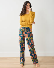 Turkey Trot - Petite Lightweight Flannel PJ Pants - Midnight Navy
