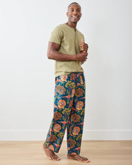 Turkey Trot - Lightweight Flannel Men's PJ Pants - Midnight Navy