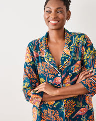 Turkey Trot - Lightweight Flannel Sleep Shirt - Midnight Navy