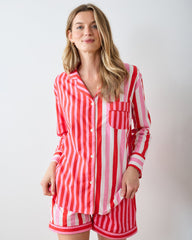 Taffy Stripes - Long Sleeve Top & Shorts Set - Peppermint Swirl