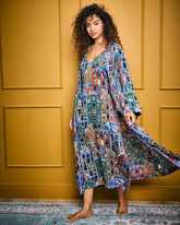 Manhattan Christmas - Eco Satin Joni Robe - Cozy Brownstone