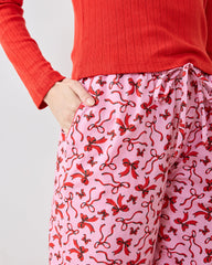 Red Ribbons - Tall PJ Pants - Pink Tinsel