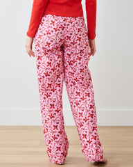 Red Ribbons - Tall PJ Pants - Pink Tinsel