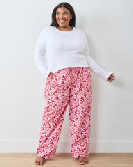 Red Ribbons - Tall PJ Pants - Pink Tinsel