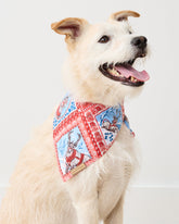 Reindeer Games - Lightweight Flannel Pet Bandana - Red Sleigh