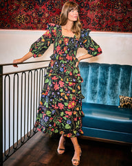 Moonlit Botanical - Isla Dress - Ink