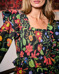 Moonlit Botanical - Isla Dress - Ink