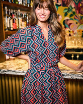 Kaleidoscope Diamond - Caroline Dress - Navy/Red