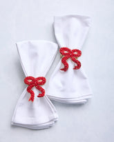 Holiday Bow - Napkin Ring Set Of 2 - Red