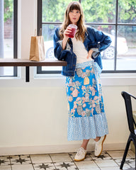 Antique Vases - Anika Skirt - Blue Sky