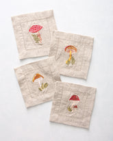 Mushroom Medley - Cocktail Napkins Set of 4 - Truffle