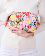 Birthday Bagheera - Quilted Pouch - Pink Confetti