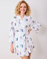 Happily Ever After - Eco Satin Glam Mini Robe - Cloud